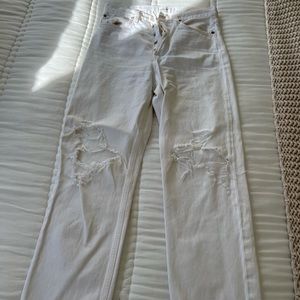 Ripped baggy white jeans